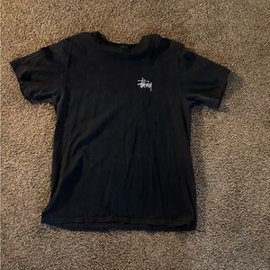 Stussy Black Tee with White Logo